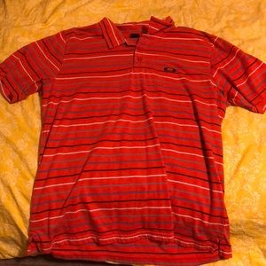 Oakley orange striped polo